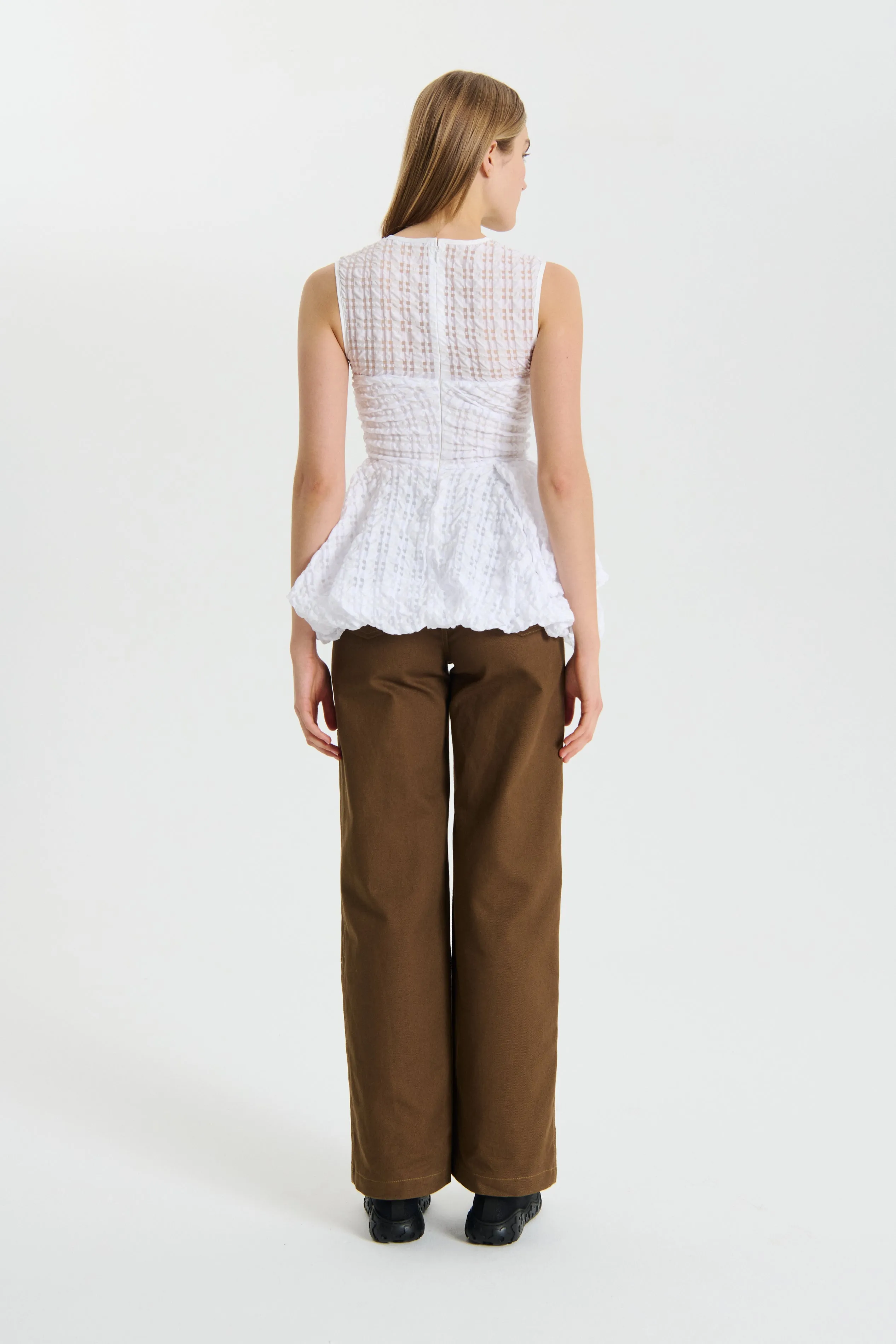 GIANNA | TOP CHECK SEERSUCKER WHITE sold by Cecilie Bahnsen product image thumbnail 2