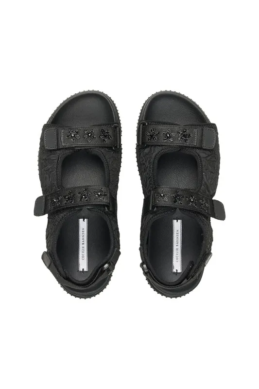 VALERIA | TRUEAL MARGUERITTE CLOQUÉ BLACK/BLACK EMBELLISHED sold by Cecilie Bahnsen