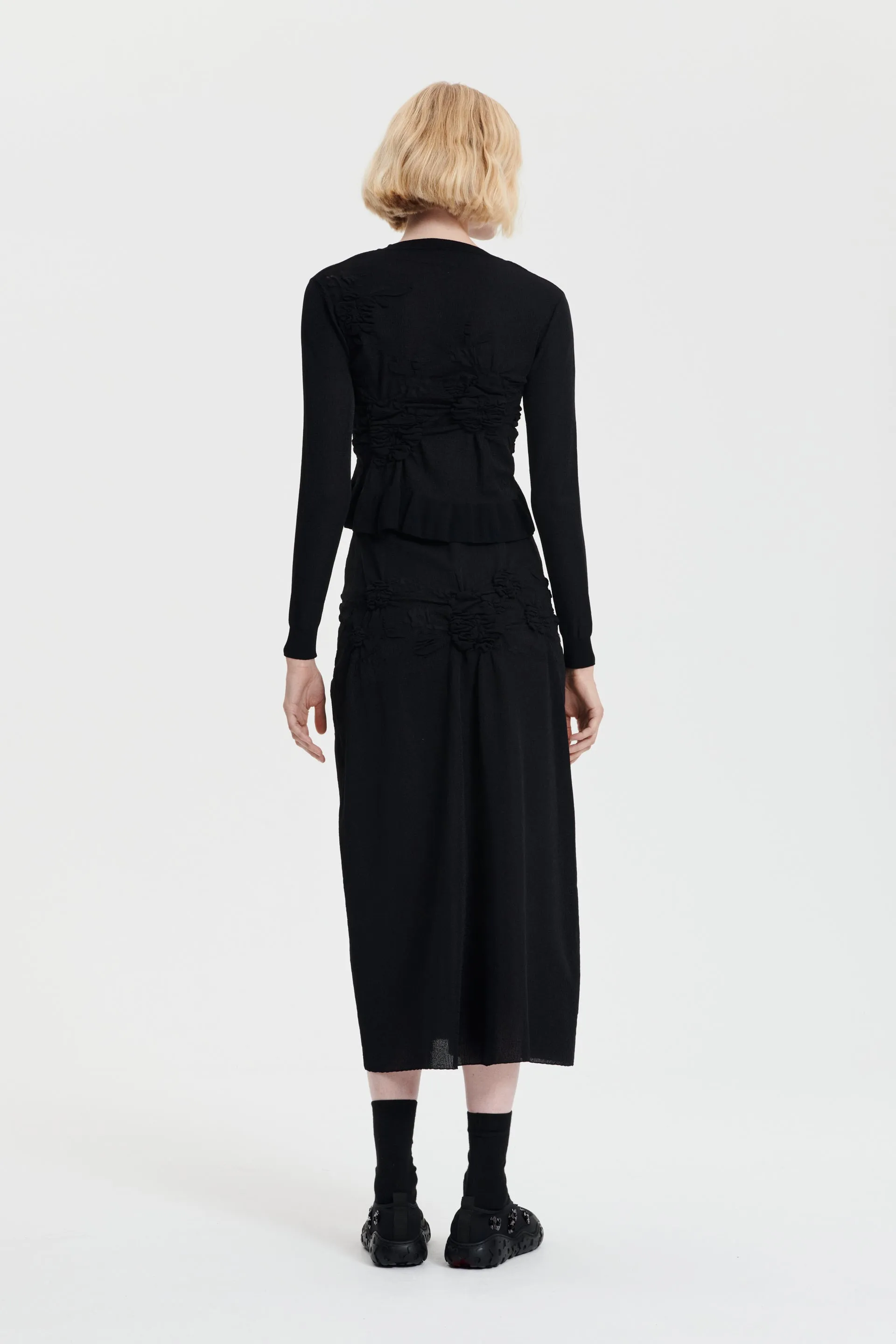 VIRA | CARDIGAN COLETTE SMOCK KNIT BLACK/BLACK sold by Cecilie Bahnsen product image thumbnail 2