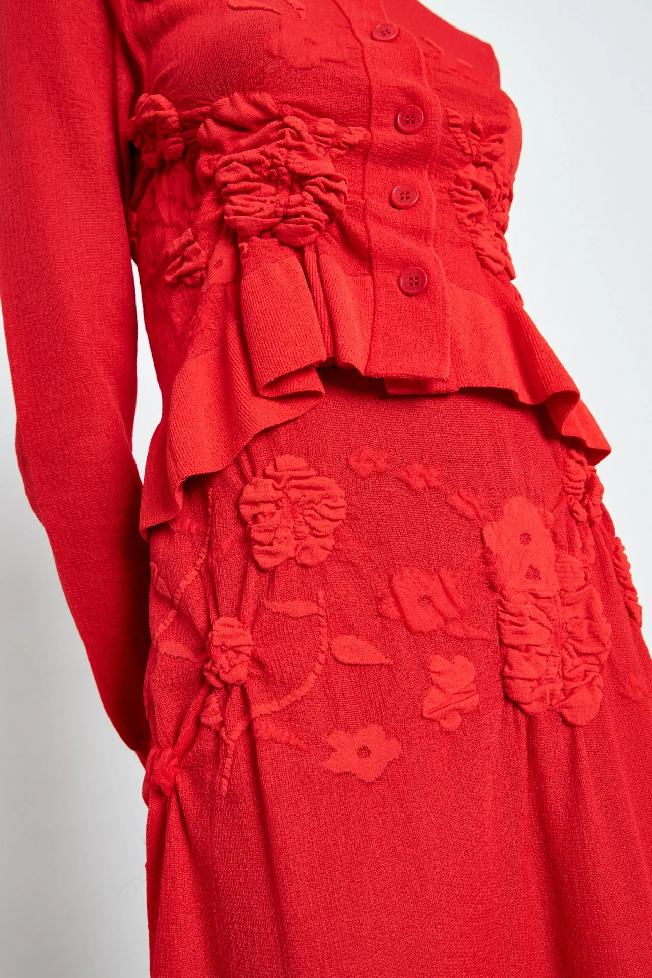 VIRA | CARDIGAN COLETTE SMOCK KNIT RED/RED sold by Cecilie Bahnsen product image thumbnail 3