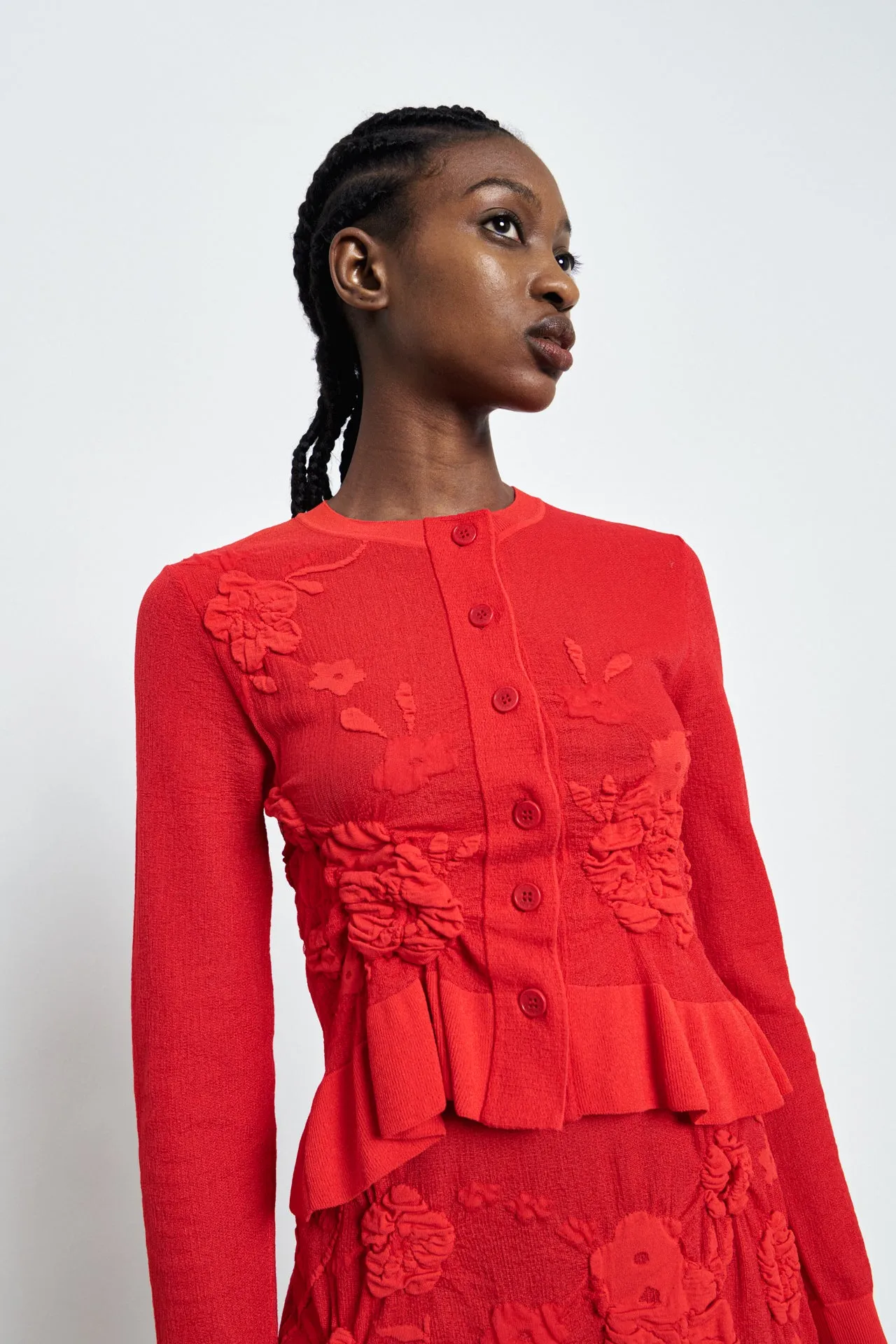 VIRA | CARDIGAN COLETTE SMOCK KNIT RED/RED sold by Cecilie Bahnsen product image thumbnail 4