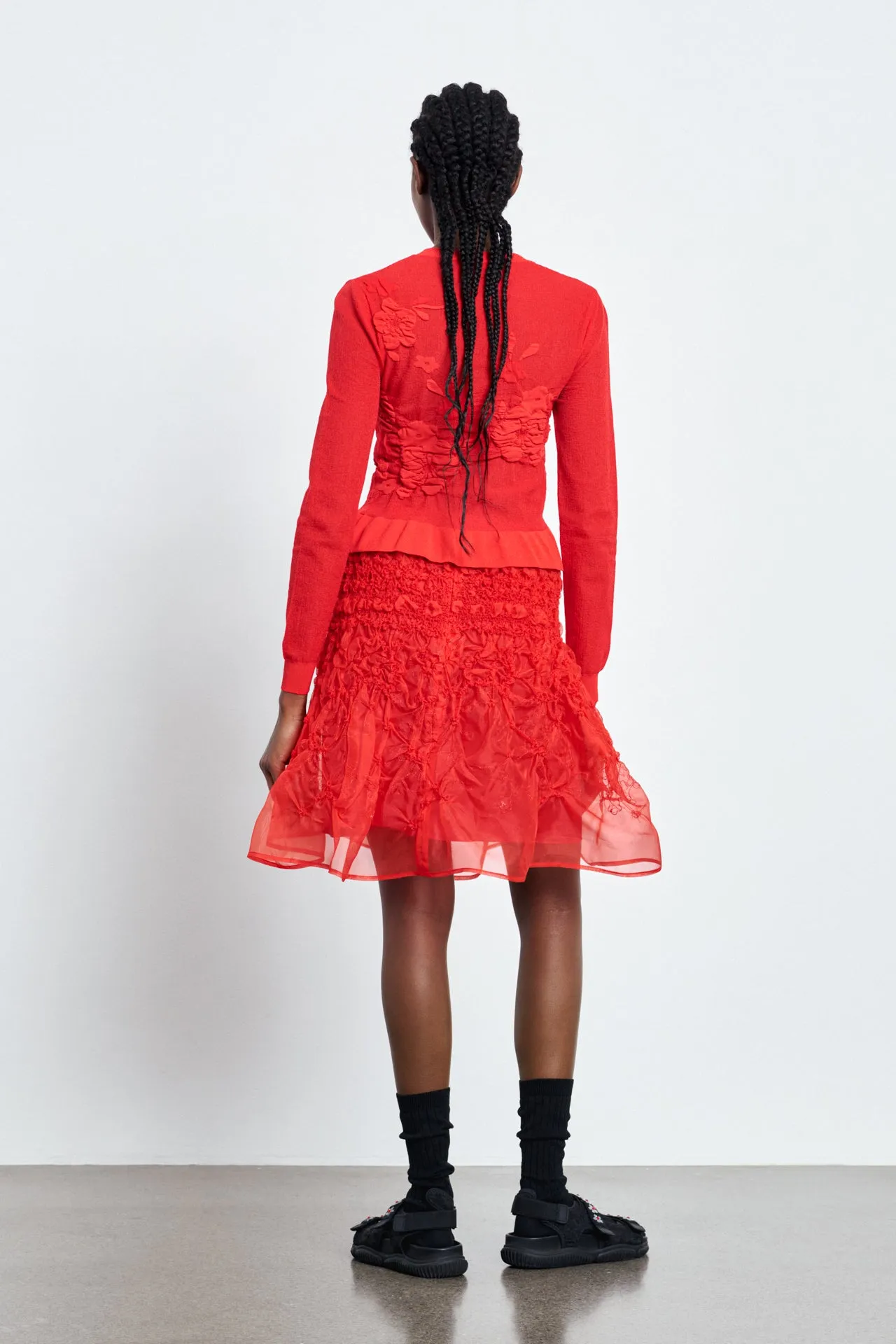 VIRA | CARDIGAN COLETTE SMOCK KNIT RED/RED sold by Cecilie Bahnsen product image thumbnail 2