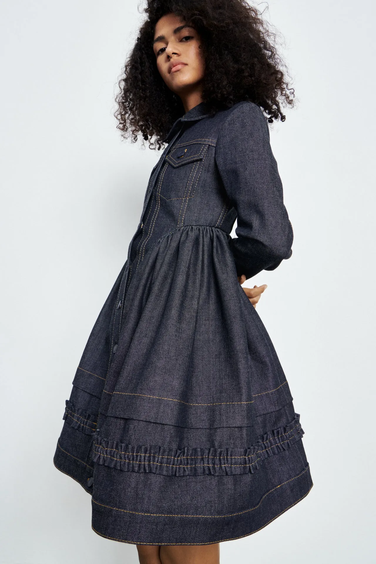 VERONA | DRESS BOWNESS DENIM BLUE GRAPHITE sold by Cecilie Bahnsen product image thumbnail 3