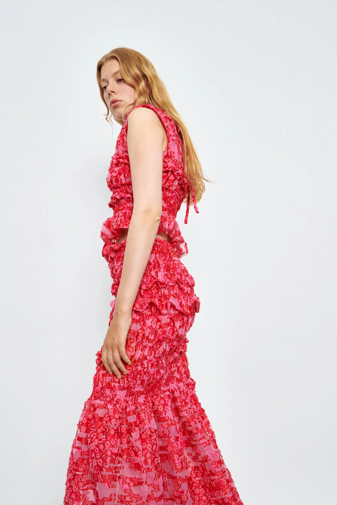 UPHI | TOP YARROW FIL-COUPÉ MAGENTA / RED sold by Cecilie Bahnsen product image thumbnail 3