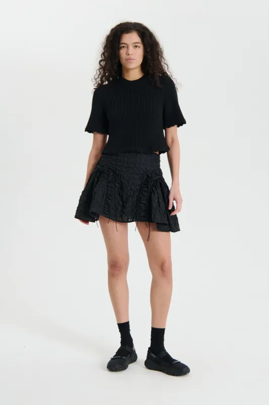 OLILY | T-SHIRT FAUSTINE COTTON KNIT BLACK made by Cecilie Bahnsen