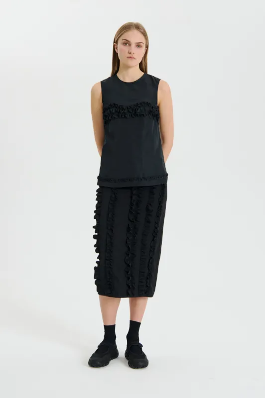 OCEAN | SKIRT RECYCLED TAFFETA BLACK sold by Cecilie Bahnsen