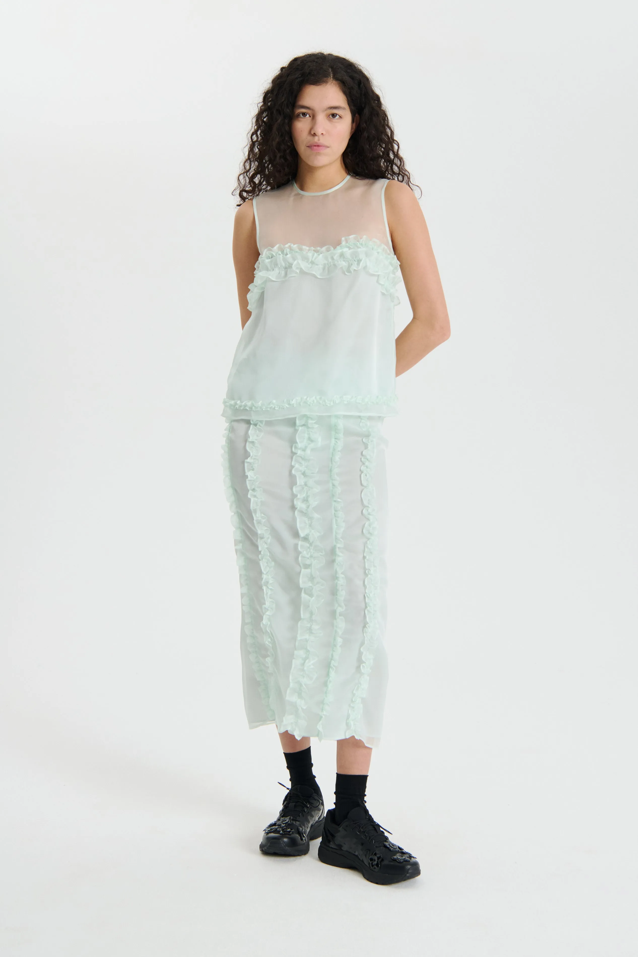OCEAN | SKIRT SATIN ORGANZA MINT sold by Cecilie Bahnsen