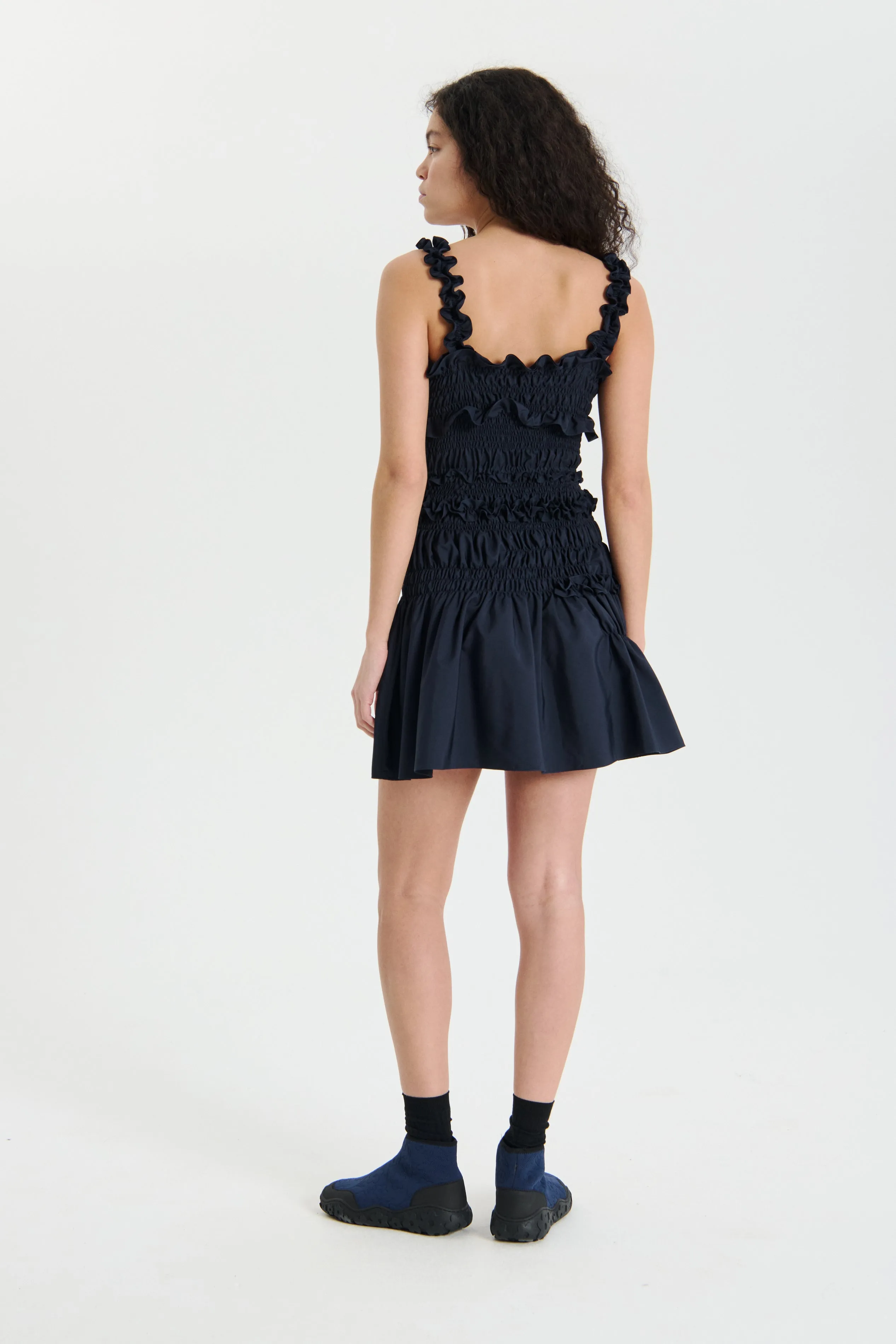 OONA | DRESS RECYCLED FAILLE NAVY sold by Cecilie Bahnsen product image thumbnail 2