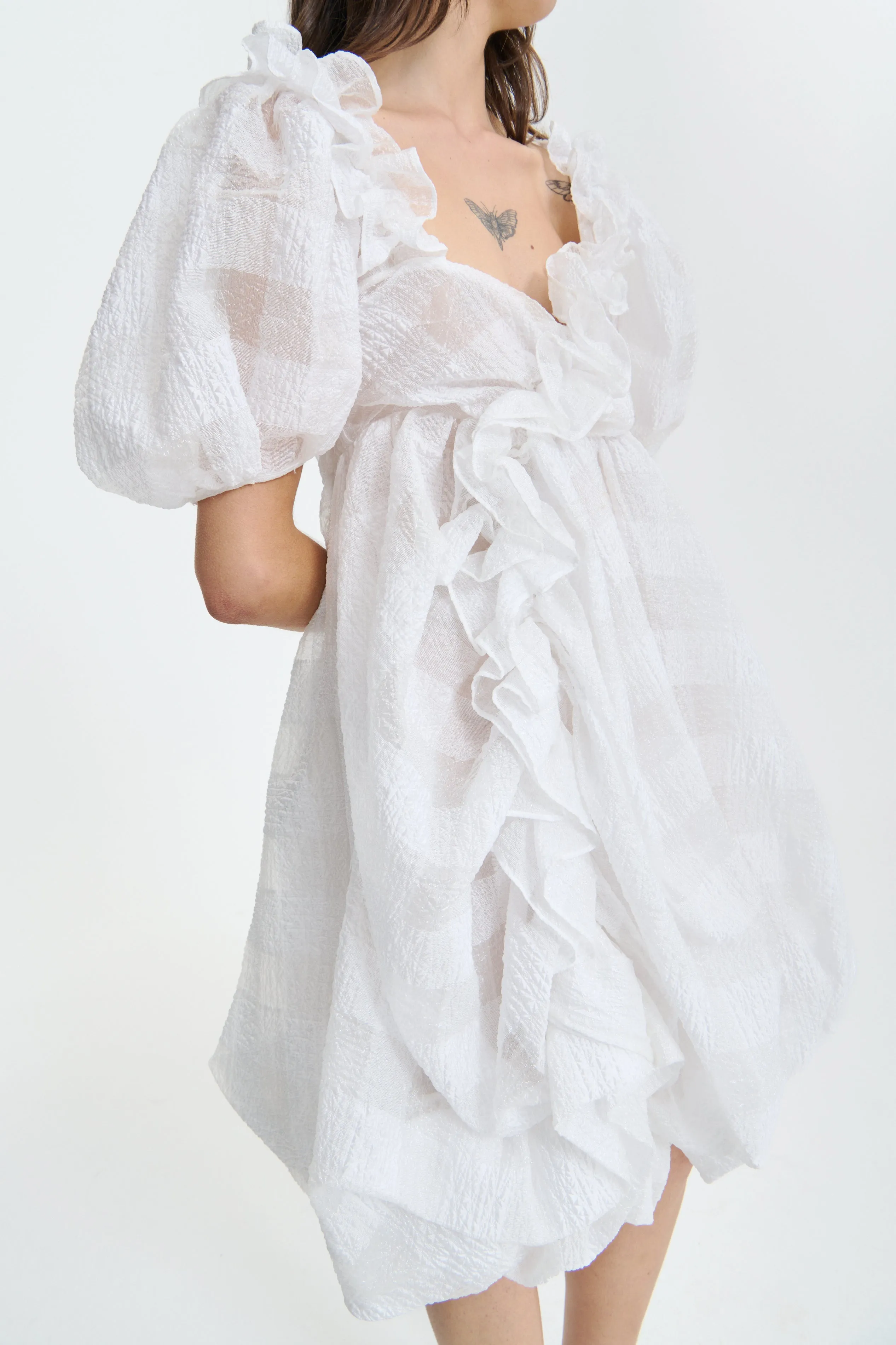 GWEN | DRESS GINGHAM JACQUARD WHITE BRIDAL sold by Cecilie Bahnsen product image thumbnail 3