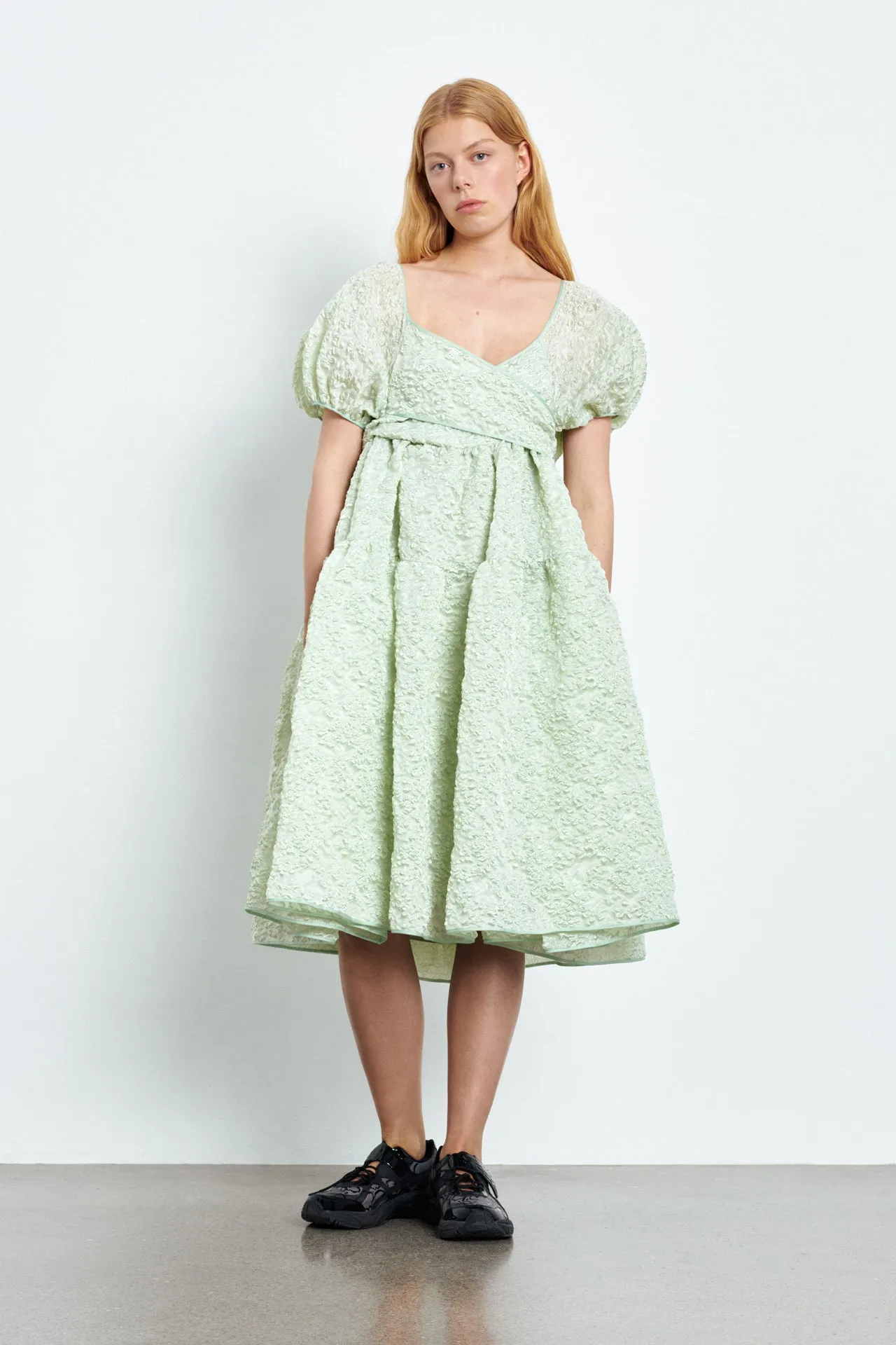 【CECILIE BAHNSEN】AMMI ドレス AMMI | DRESS GRASMERE MATELASSE BLACK