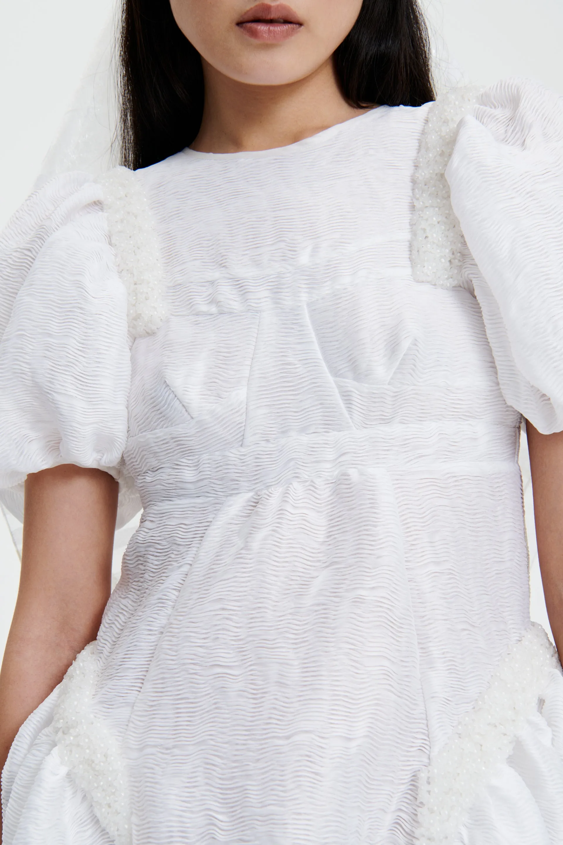 CAITLIN | DRESS DUNES MATELASS… WHITE BRIDAL sold by Cecilie Bahnsen product image thumbnail 4