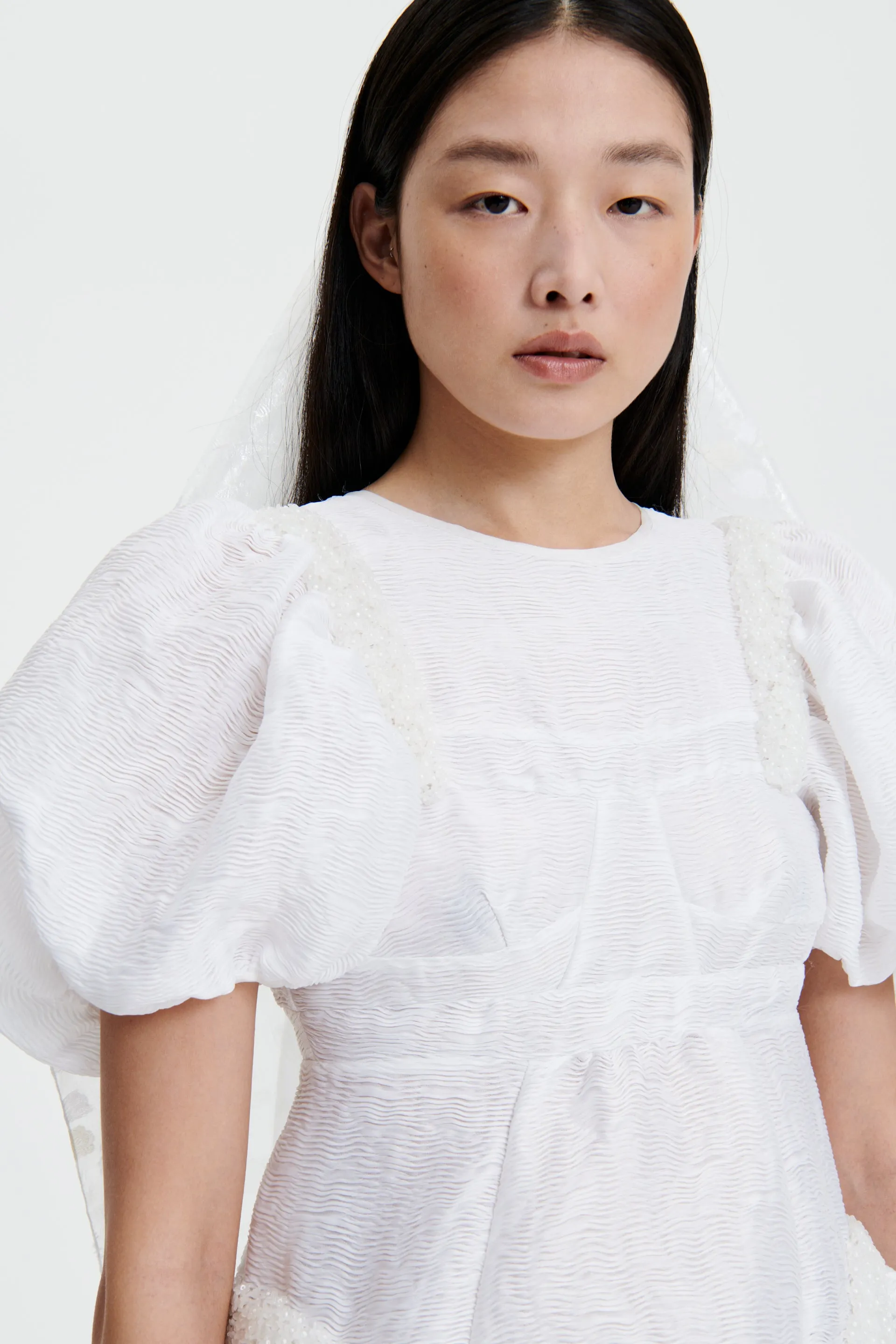 CAITLIN | DRESS DUNES MATELASS… WHITE BRIDAL sold by Cecilie Bahnsen product image thumbnail 3