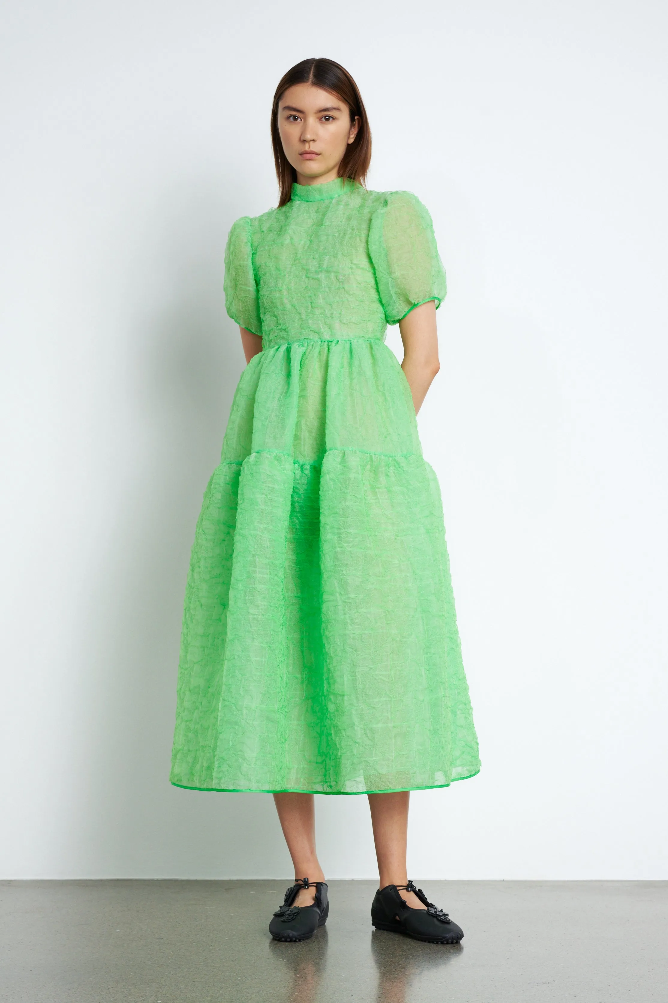 KELLY | DRESS CLOUD MATELASSÉ PARAKEET sold by Cecilie Bahnsen