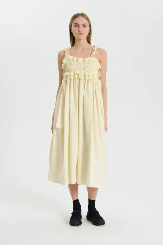 GIOVANNA | DRESS COTTON SOFT YELLOW made by Cecilie Bahnsen
