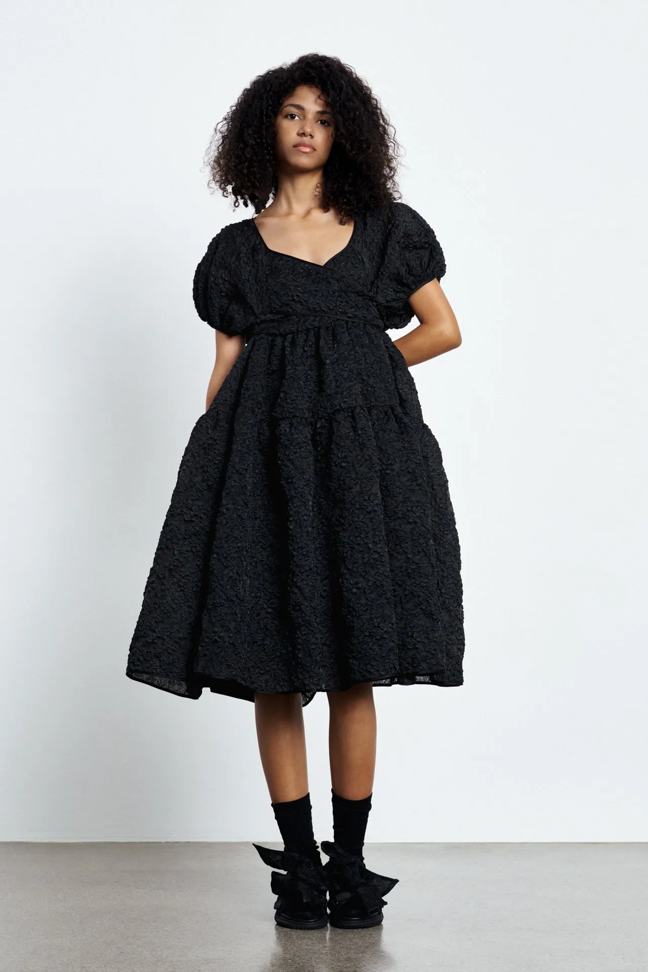 AMMI | DRESS GRASMERE MATELASSÉ BLACK sold by Cecilie Bahnsen