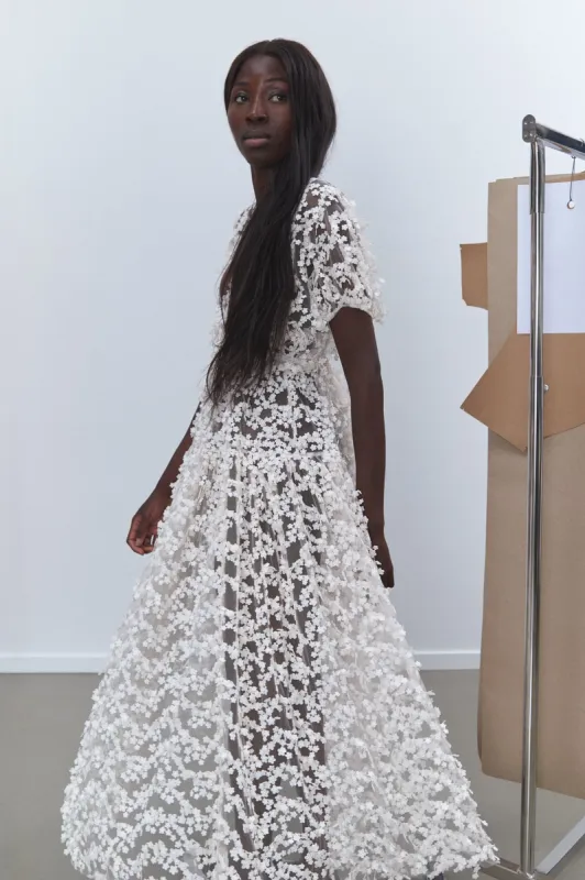Cecilie bahnsen Ammi ドレス ピスタチオ Cecilie Bahnsen AMMI | DRESS GRASMERE MATELASSÉ PISTACHIO