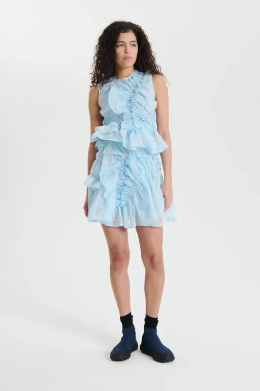 GEO | TOP GINGHAM JACQUARD LIGHT BLUE sold by Cecilie Bahnsen