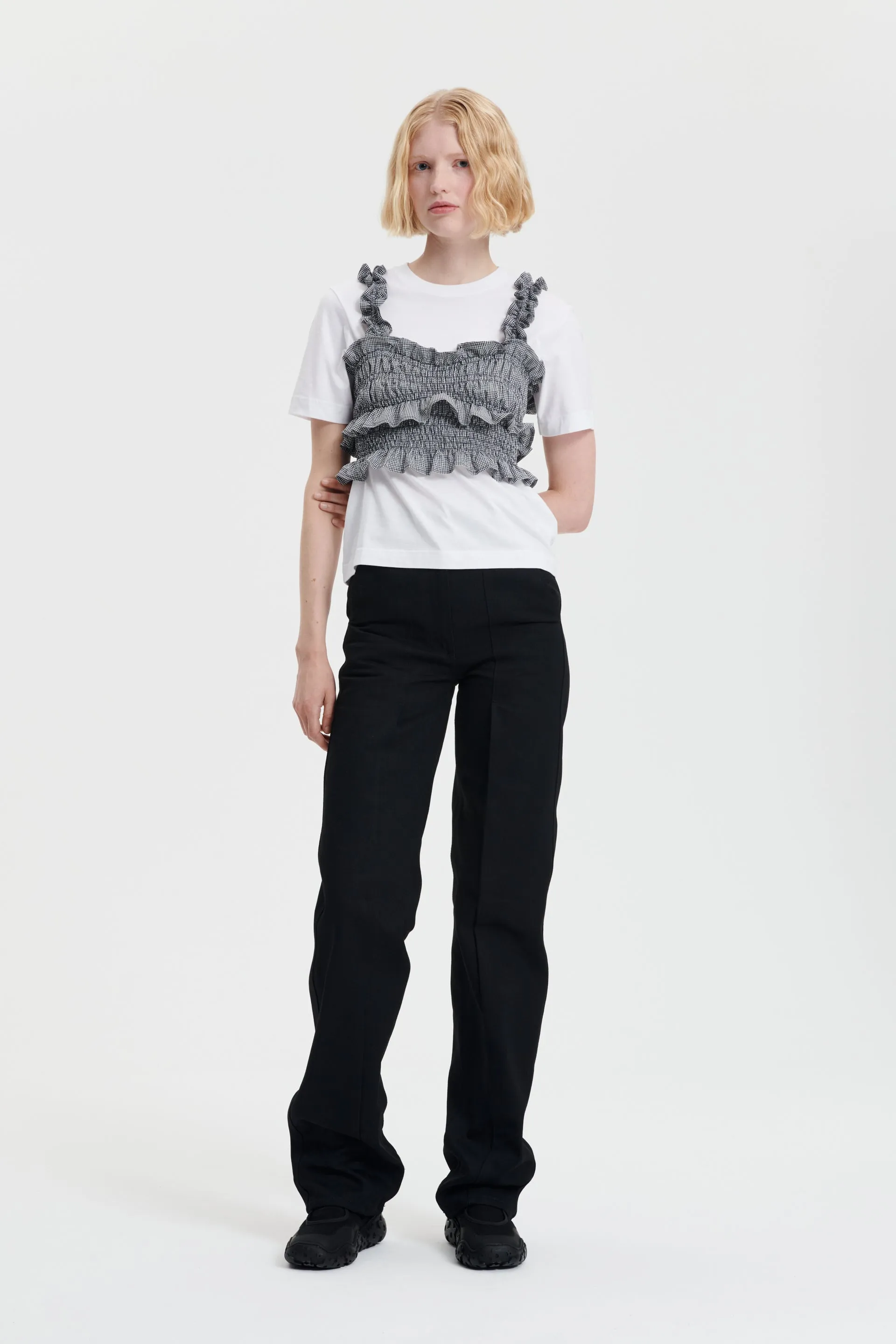 GALA | TOP GINGHAM COTTON BLACK/WHITE sold by Cecilie Bahnsen product image thumbnail 3