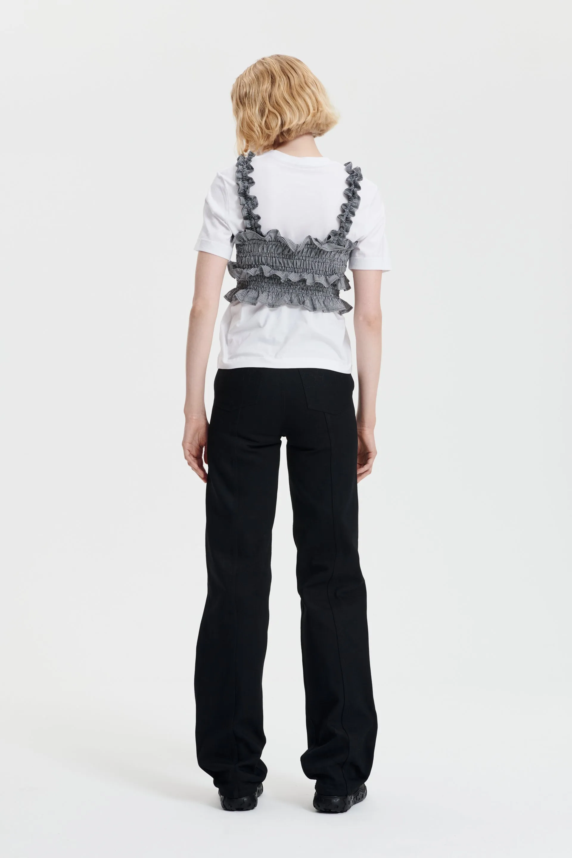 GALA | TOP GINGHAM COTTON BLACK/WHITE sold by Cecilie Bahnsen product image thumbnail 4