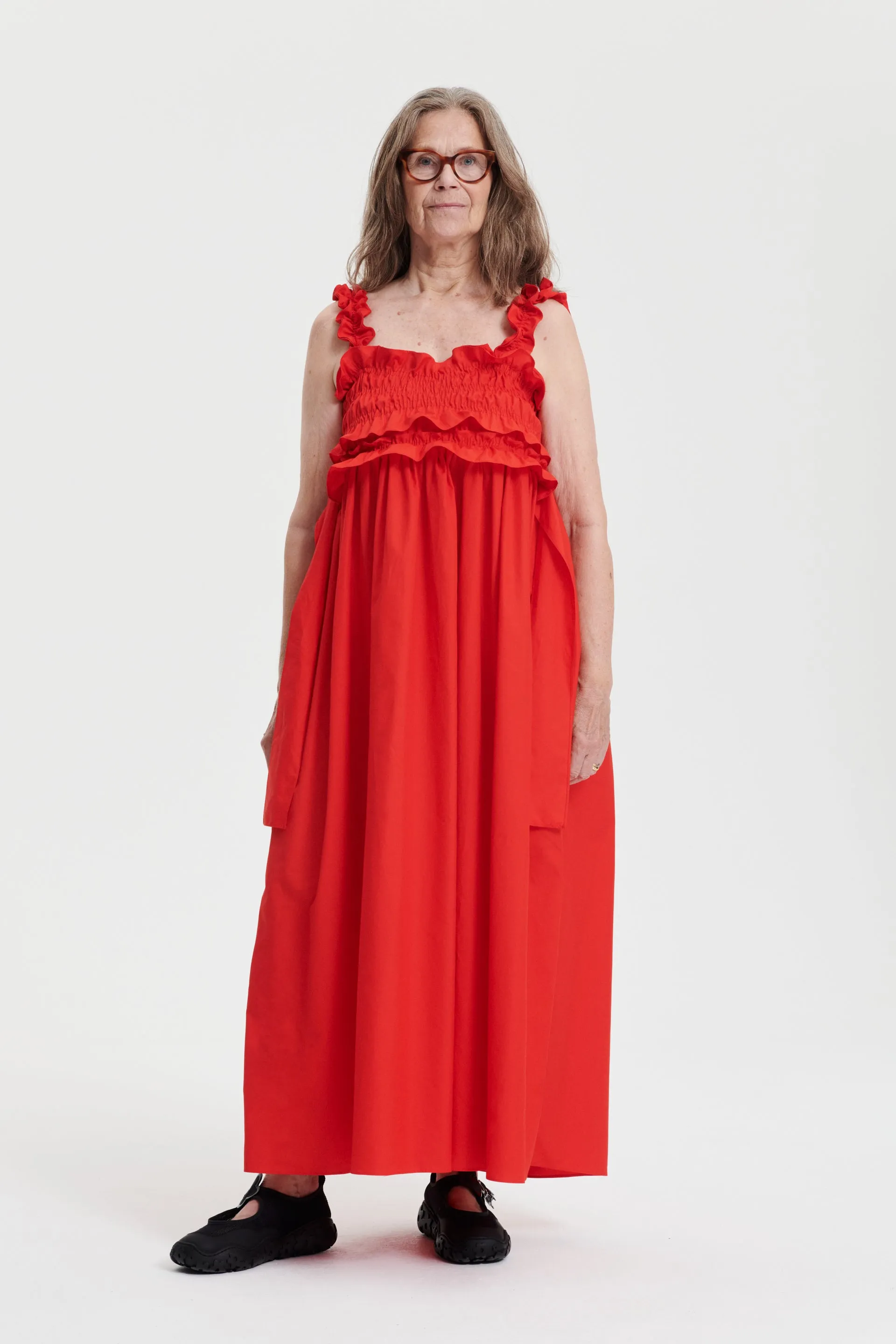 GIOVANNA | DRESS COTTON POPPY RED sold by Cecilie Bahnsen
