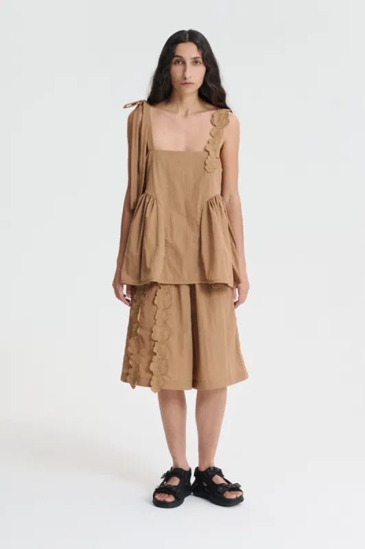 ONYX | TOP RECYCLED TAFFETA CHESTNUT sold by Cecilie Bahnsen