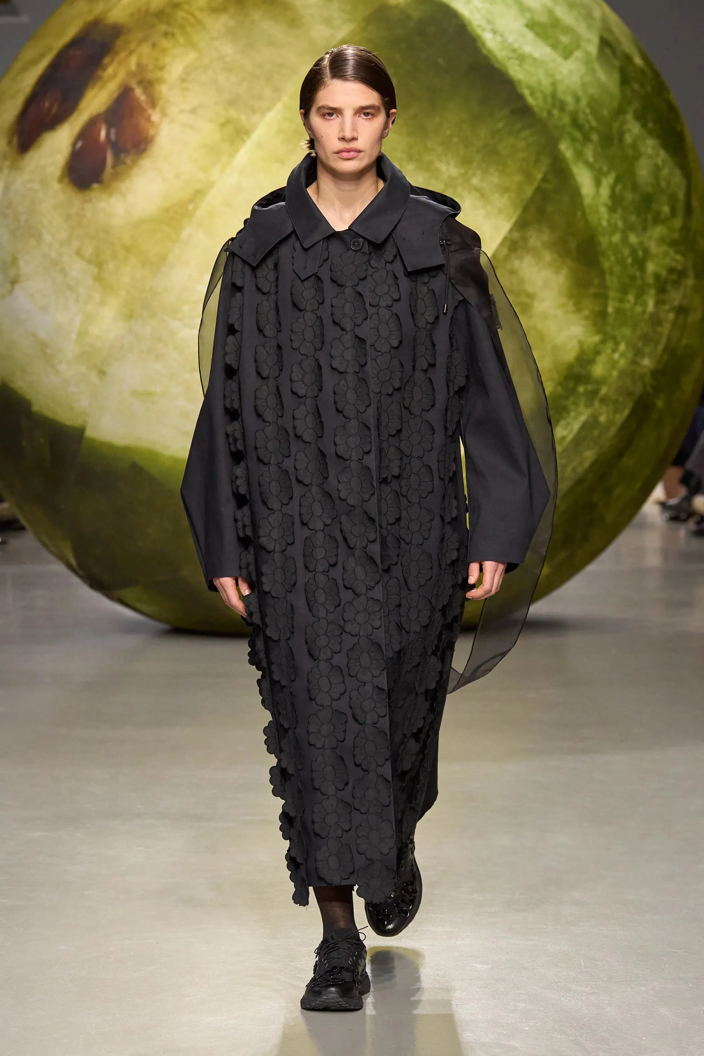 OLYA | COAT BONDED COTTON (EMB) MIDNIGHT BLACK sold by Cecilie Bahnsen product image thumbnail 3