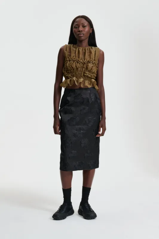 UPHI | TOP LIQUID MYRTIA OLIVE made by Cecilie Bahnsen