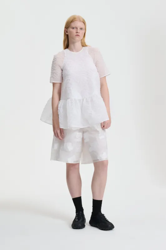 SUSI | TOP NIMBUS MATELASSE WHITE sold by Cecilie Bahnsen