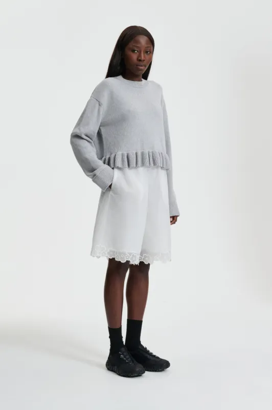 PILLE | PULLOVER COTTON SILK KNIT GREY made by Cecilie Bahnsen