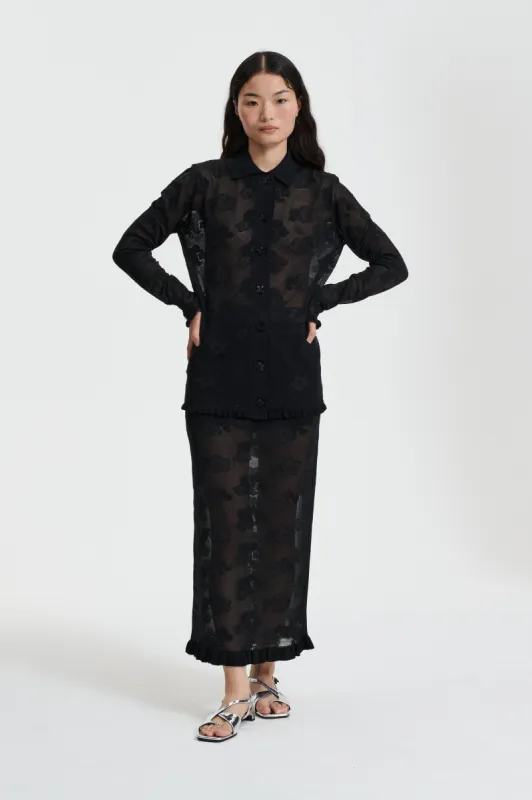 PETRA | CARDIGAN JACQUARD KNIT BLACK sold by Cecilie Bahnsen