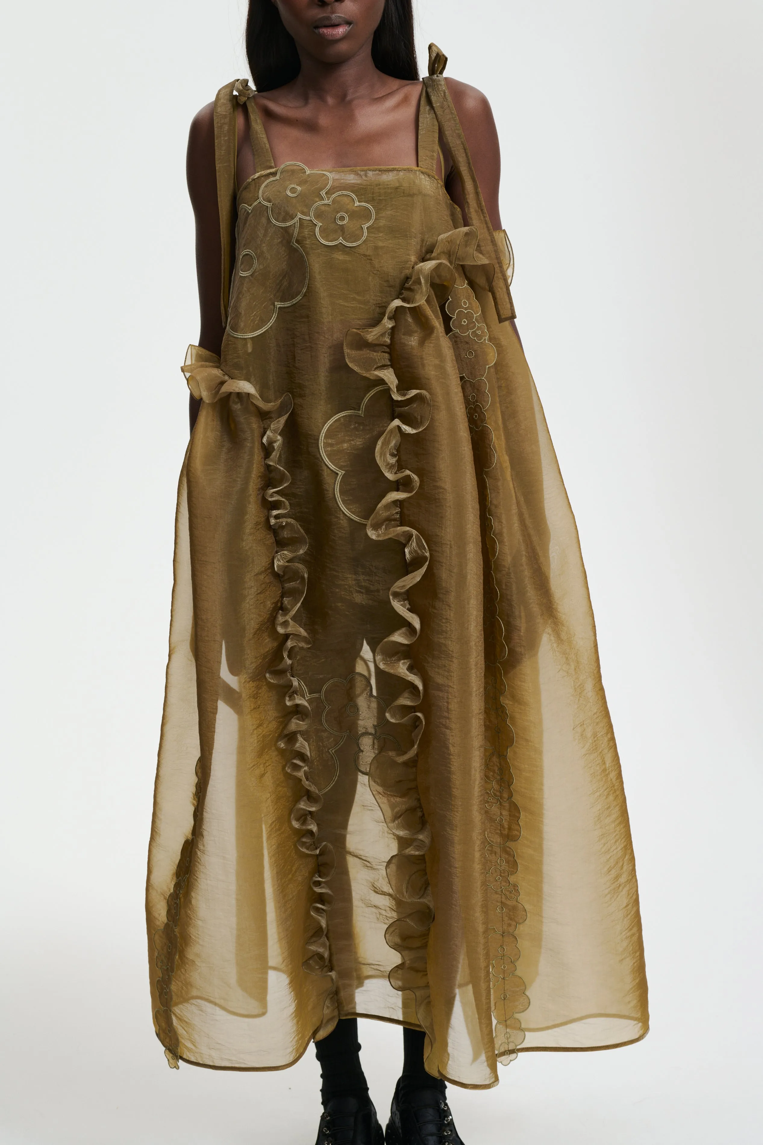 OSWALD | DRESS LIQUID MYRTIA OLIVE sold by Cecilie Bahnsen product image thumbnail 3