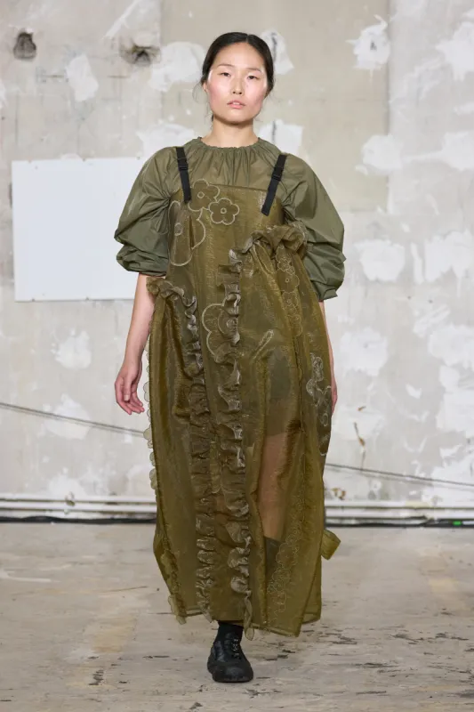 OSWALD | DRESS LIQUID MYRTIA OLIVE sold by Cecilie Bahnsen