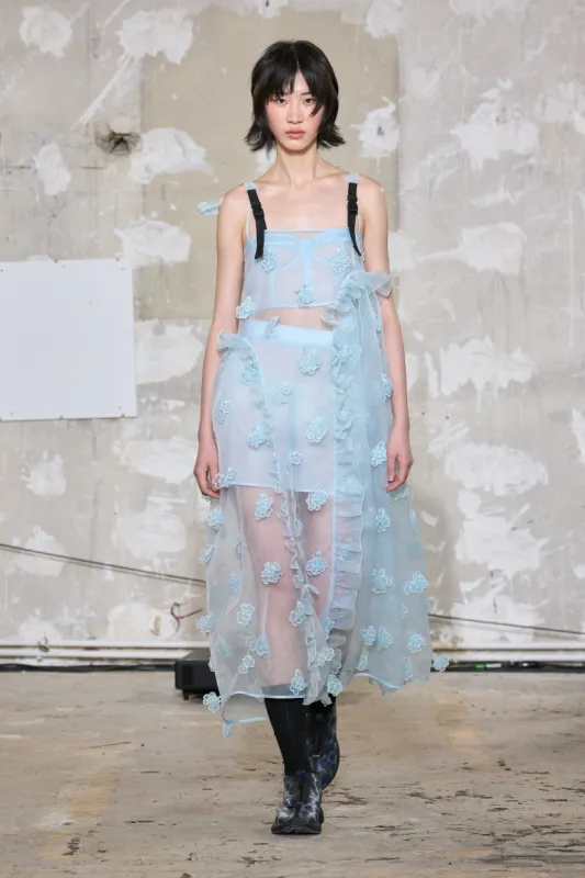 OSWALD | DRESS KIRI EMBROIDERY LIGHT BLUE sold by Cecilie Bahnsen