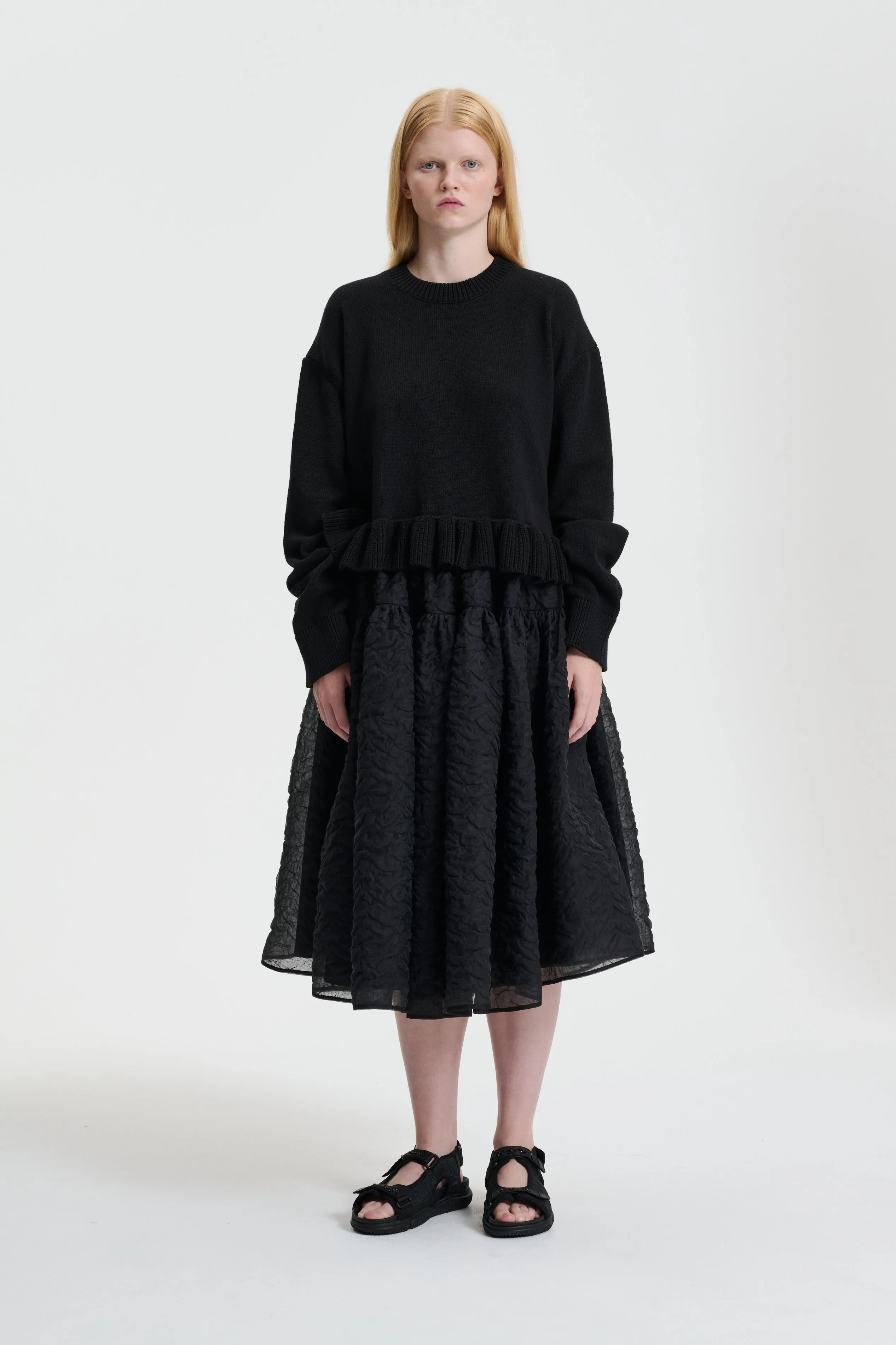 PILLE | PULLOVER COTTON SILK KNIT BLACK sold by Cecilie Bahnsen