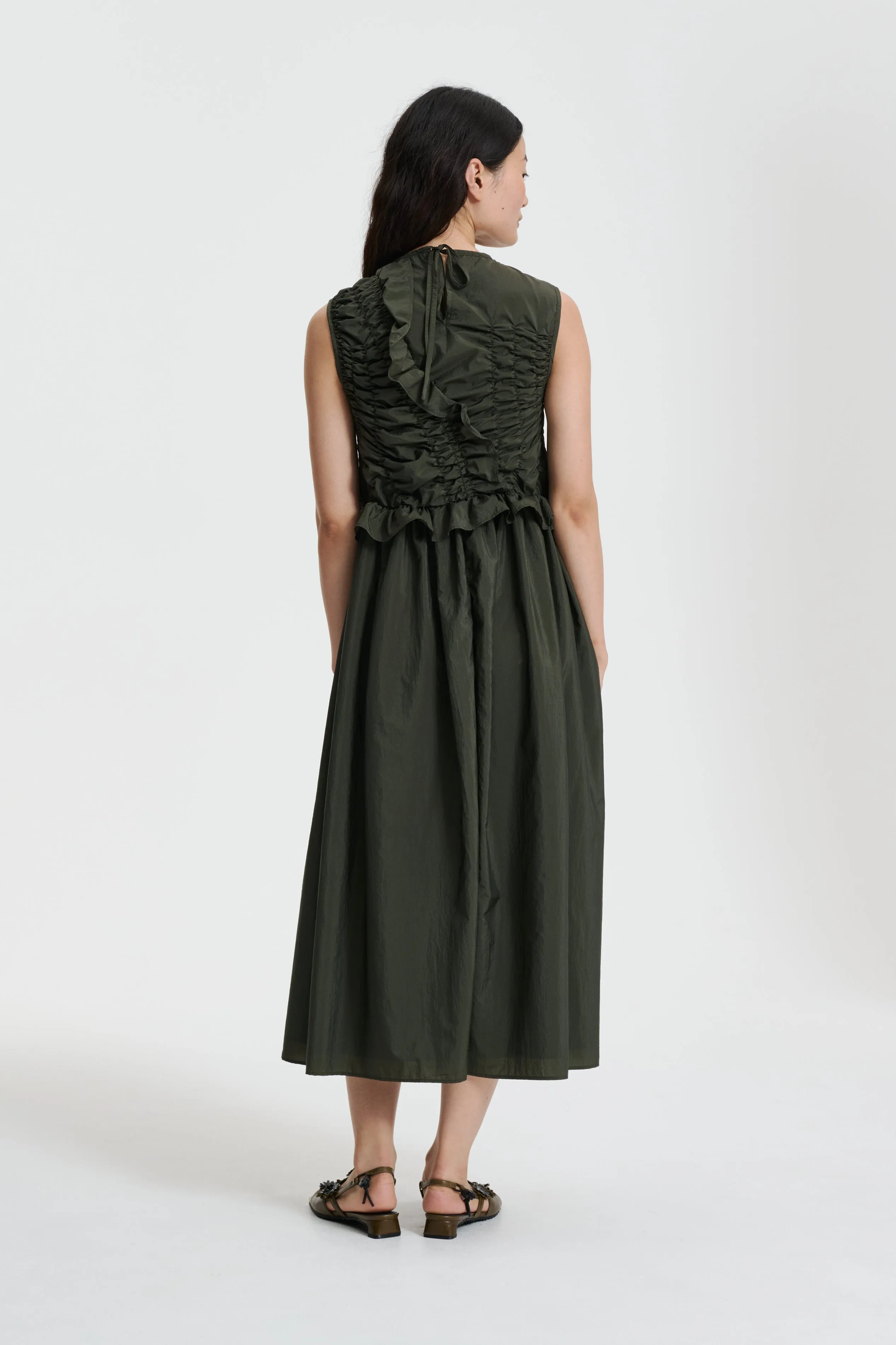 OLE | DRESS SHIKI LIGHT TAFFETA PINE GREEN sold by Cecilie Bahnsen product image thumbnail 2