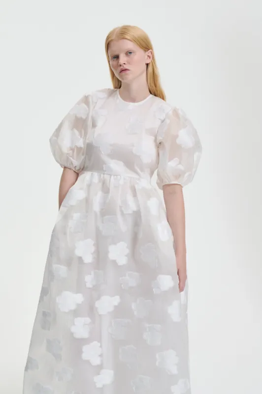 LOLA | DRESS KUMO FIL-COUPÉ WHITE sold by Cecilie Bahnsen