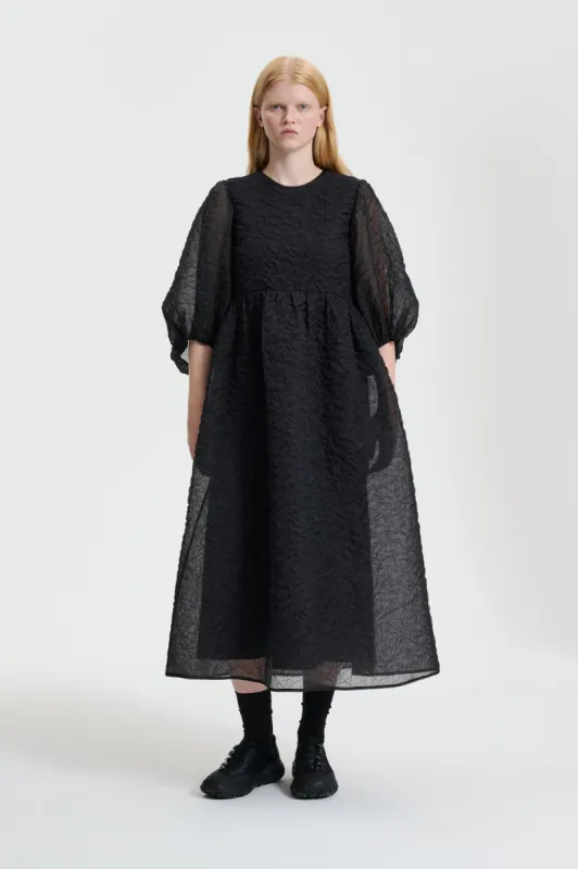 KARMEN | DRESS NIMBUS MATELASSÉ BLACK sold by Cecilie Bahnsen