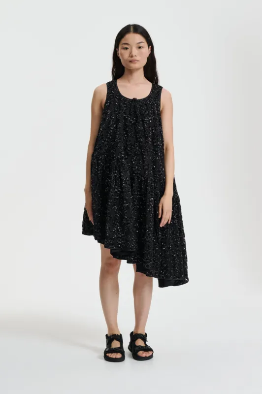 AZELIA | DRESS UME FLORAL SEQUINS BLACK made by Cecilie Bahnsen