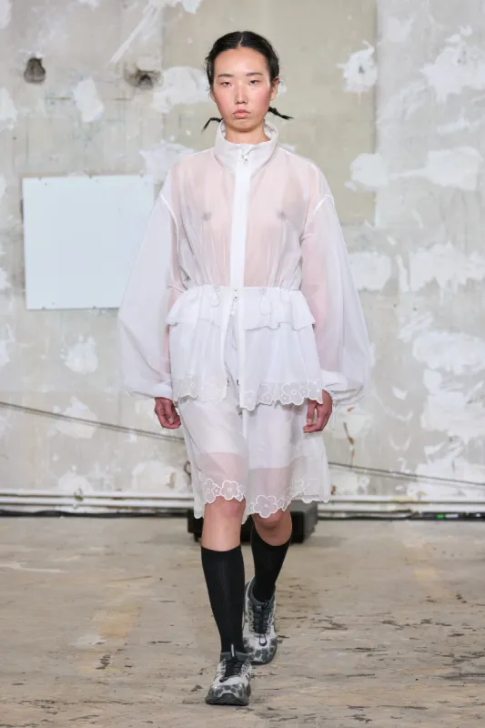 ARLO | JACKET EMBROIDERED RIPSTOP WHITE sold by Cecilie Bahnsen