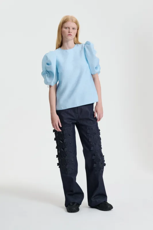 AMARI | TOP KAZE MATELASS´E LIGHT BLUE sold by Cecilie Bahnsen