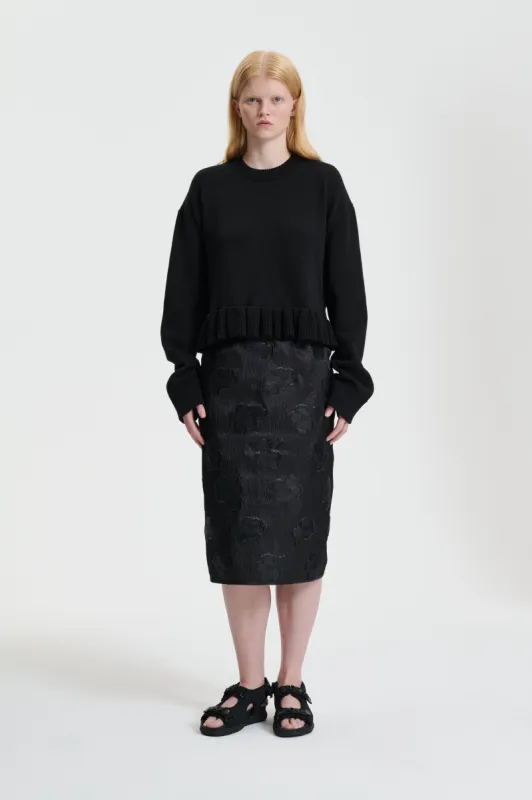 ALLEGRA | SKIRT KUMO FIL-COUPÉ BLACK sold by Cecilie Bahnsen