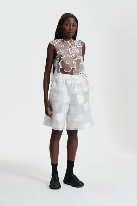 ALFIE | TOP FLOWER EMBROIDERY WHITE sold by Cecilie Bahnsen