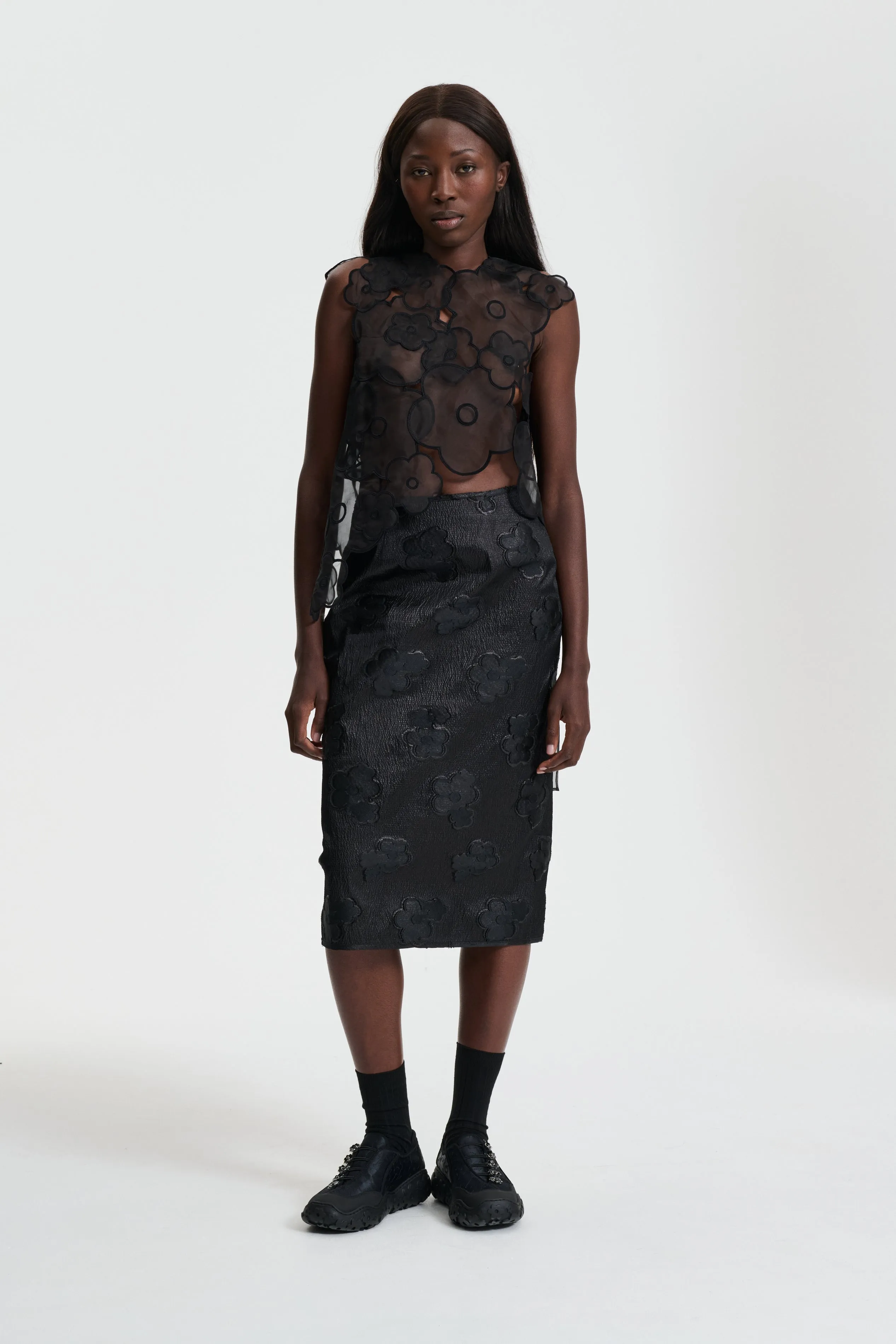 ALFIE | TOP FLOWER EMBROIDERY BLACK sold by Cecilie Bahnsen product image thumbnail 2