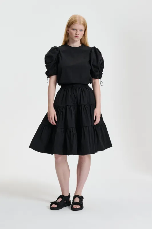 ALEC | SKIRT CRINKLED TAFFETA BLACK made by Cecilie Bahnsen