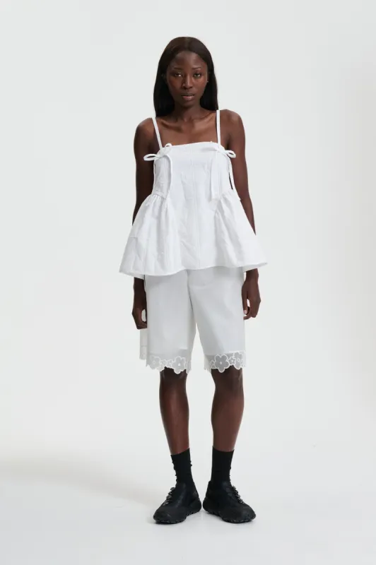 AKIRA | TOP FLORA MATELASSÉ WHITE sold by Cecilie Bahnsen