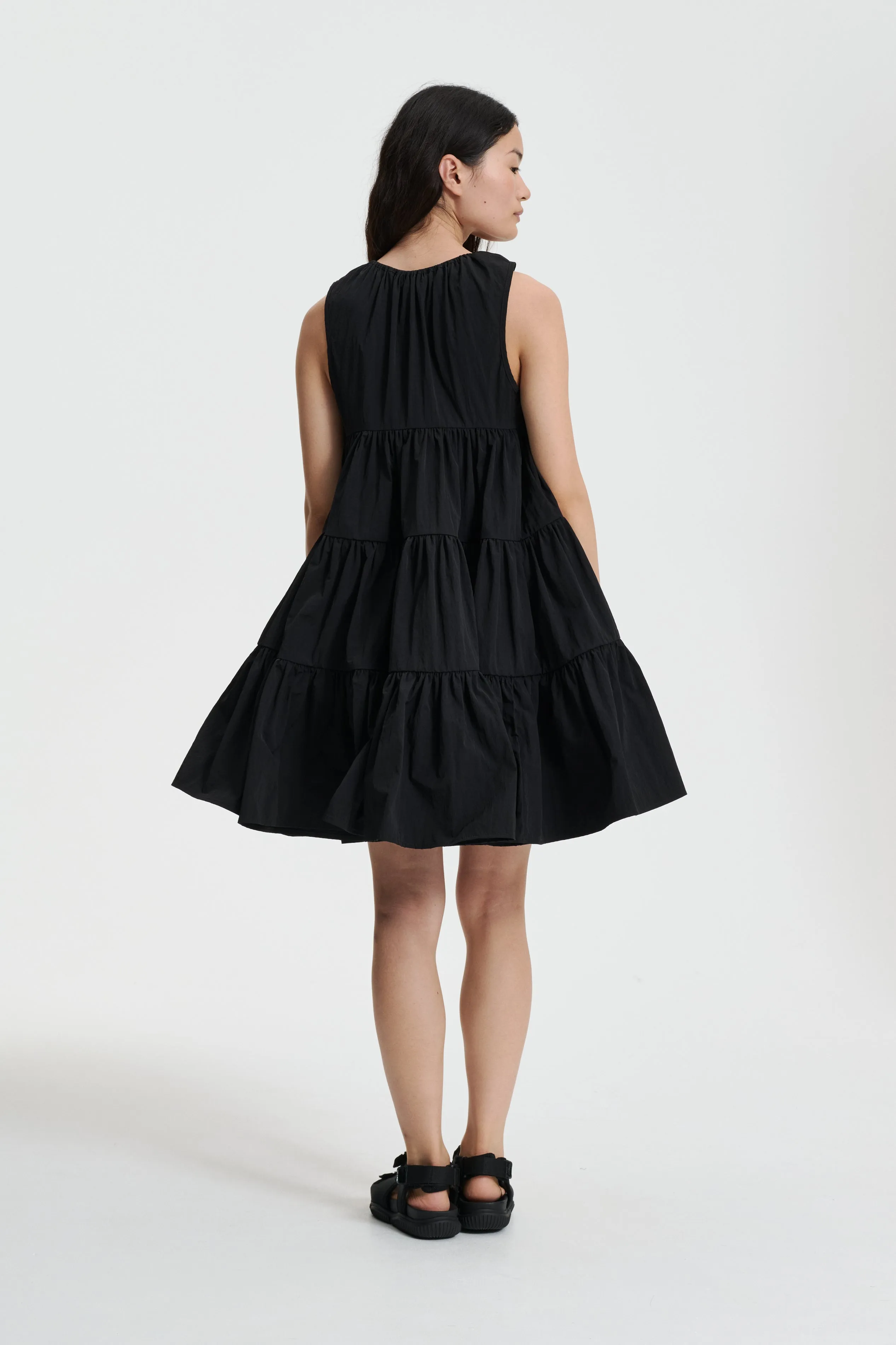 AINO | DRESS CRINKLED TAFFETA BLACK sold by Cecilie Bahnsen product image thumbnail 2
