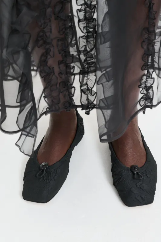 ORBELLA | BALLET GARDENIA MATELASSÉ BLACK sold by Cecilie Bahnsen