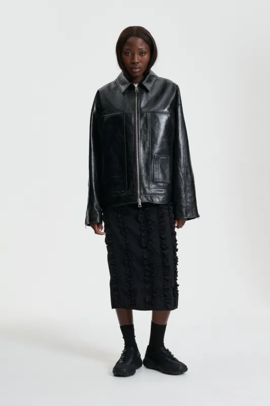 OLPA | JACKET LEATHER BLACK sold by Cecilie Bahnsen