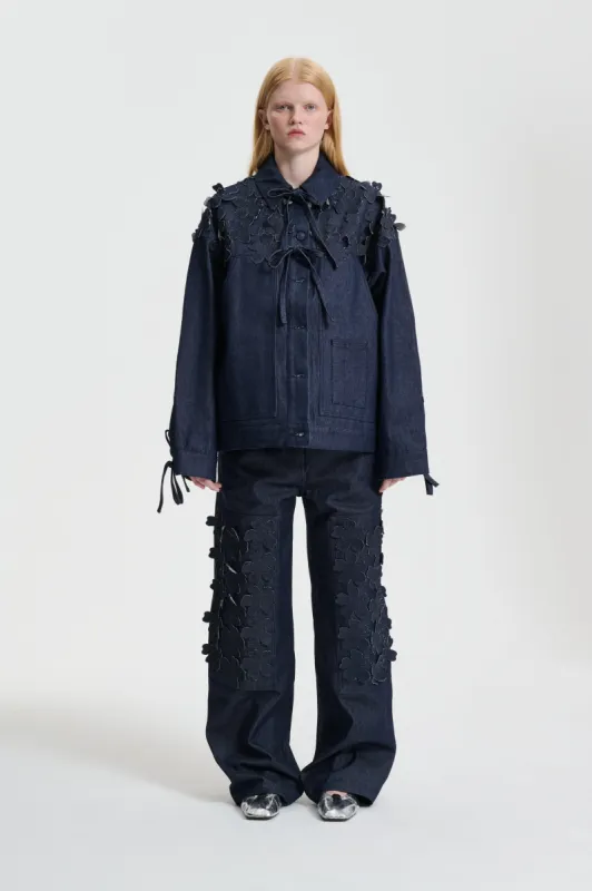 OLGA | JACKET VINCA APPLIQUÉ DENIM INDIGO sold by Cecilie Bahnsen