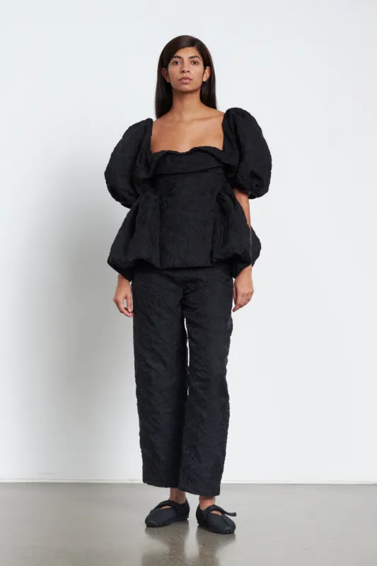 UMBER | TOP AMBLESIDE MATELASSÉ BLACK sold by Cecilie Bahnsen